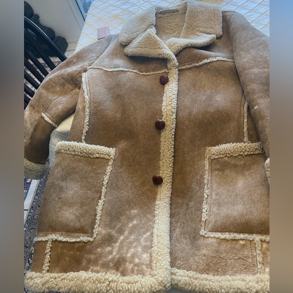 Winter coat real leather with sheep wool inside - Picture 1 of 12
